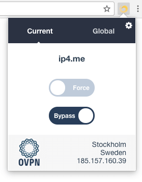 Split tunneling by website